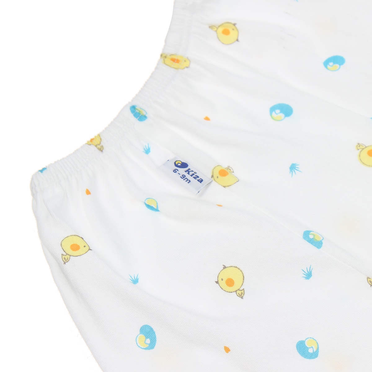 Quần dài sơ sinh Kiza in hình gà con (Trắng Vàng) 0-3M - mặt sau