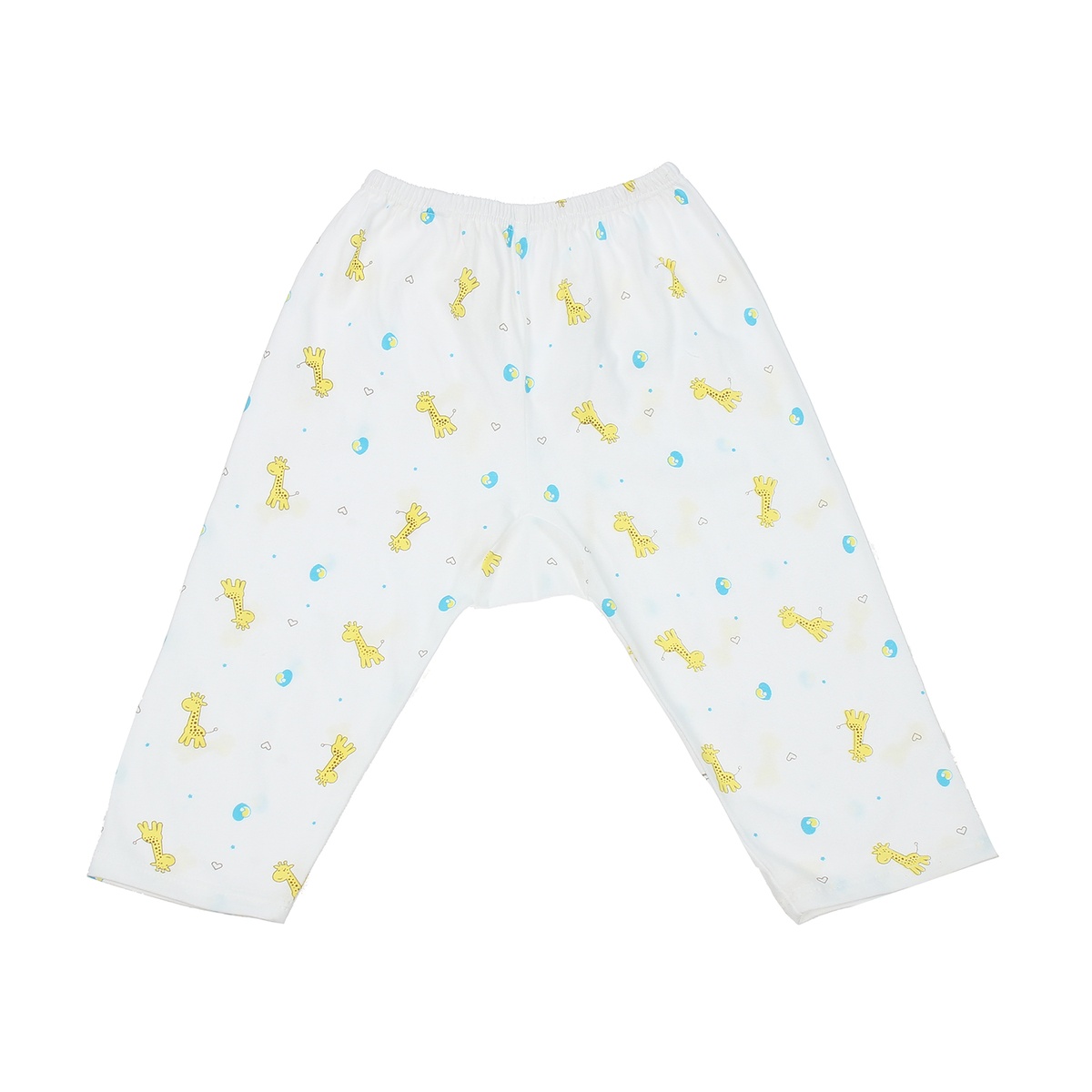 Quần dài sơ sinh Kiza in hình hươu cao cổ 3-6M (Trắng Vàng) - mặt trái