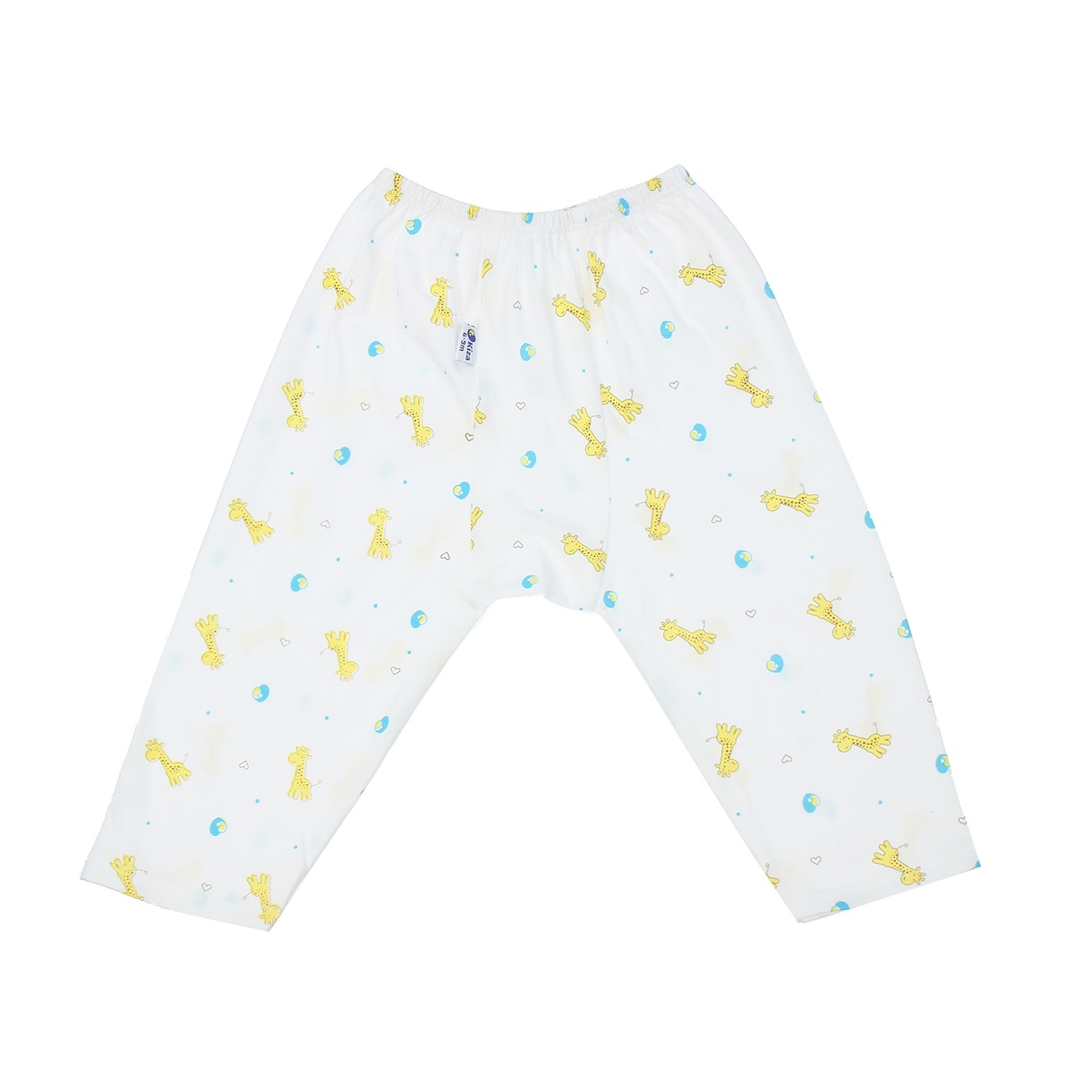 Quần dài sơ sinh Kiza in hình hươu cao cổ 6-9M (Trắng Vàng) - mặt phải