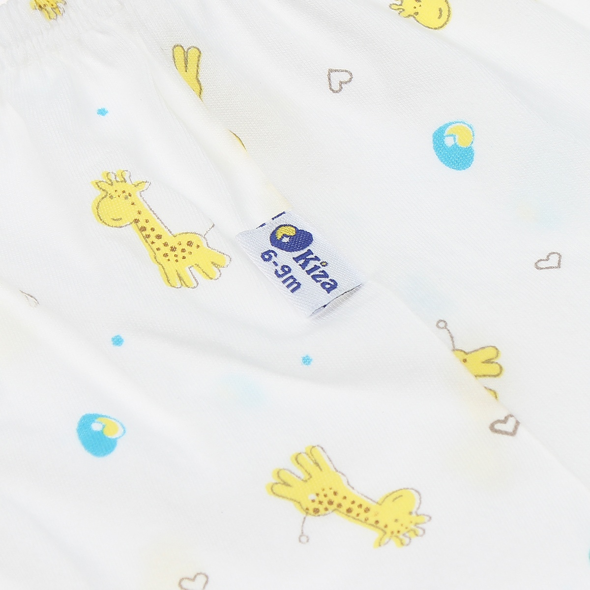 Quần dài sơ sinh Kiza in hình hươu cao cổ 6-9M (Trắng Vàng) - góc nghiêng