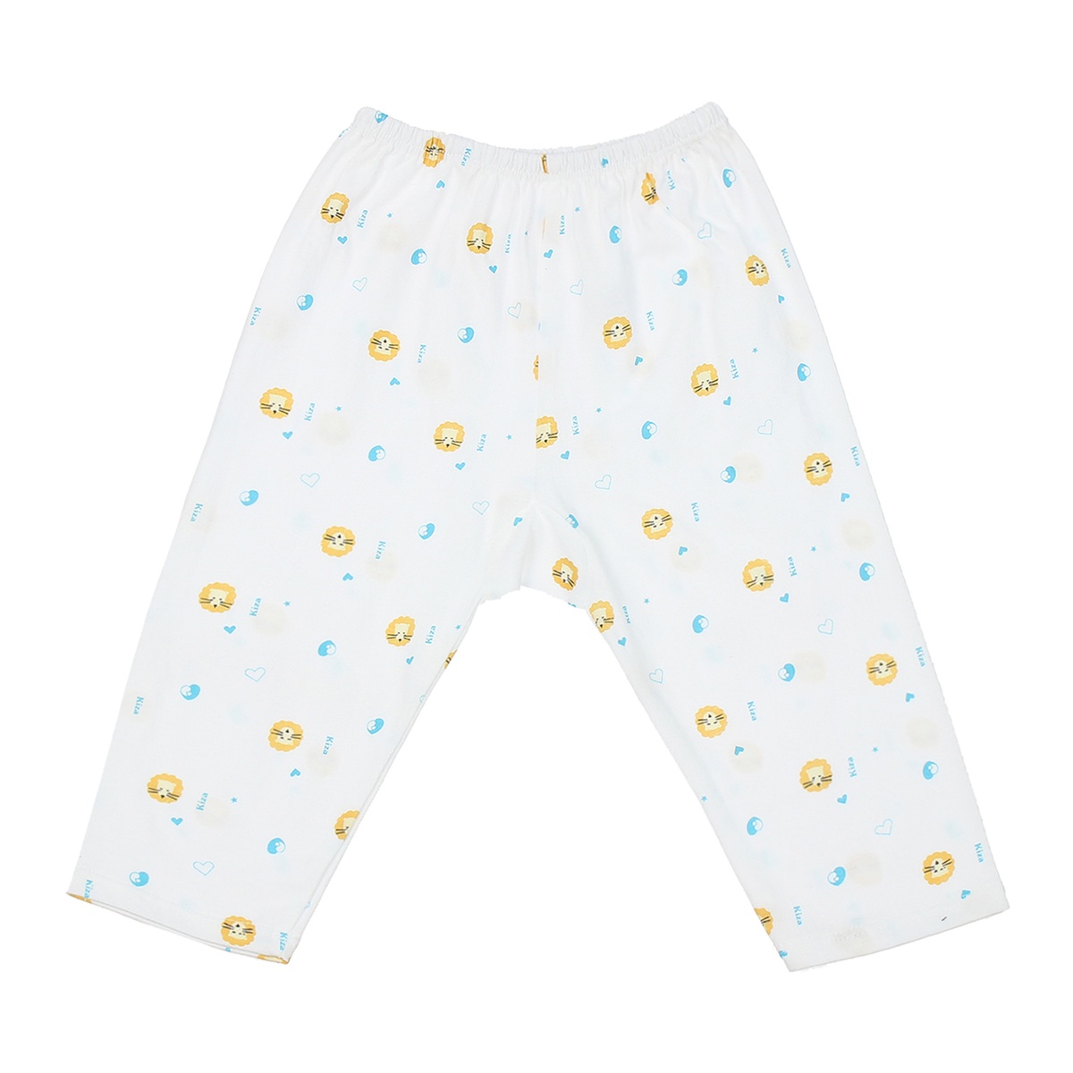 Quần dài sơ sinh Kiza in sư tử (Trắng Cam) 3-6M - mặt trái
