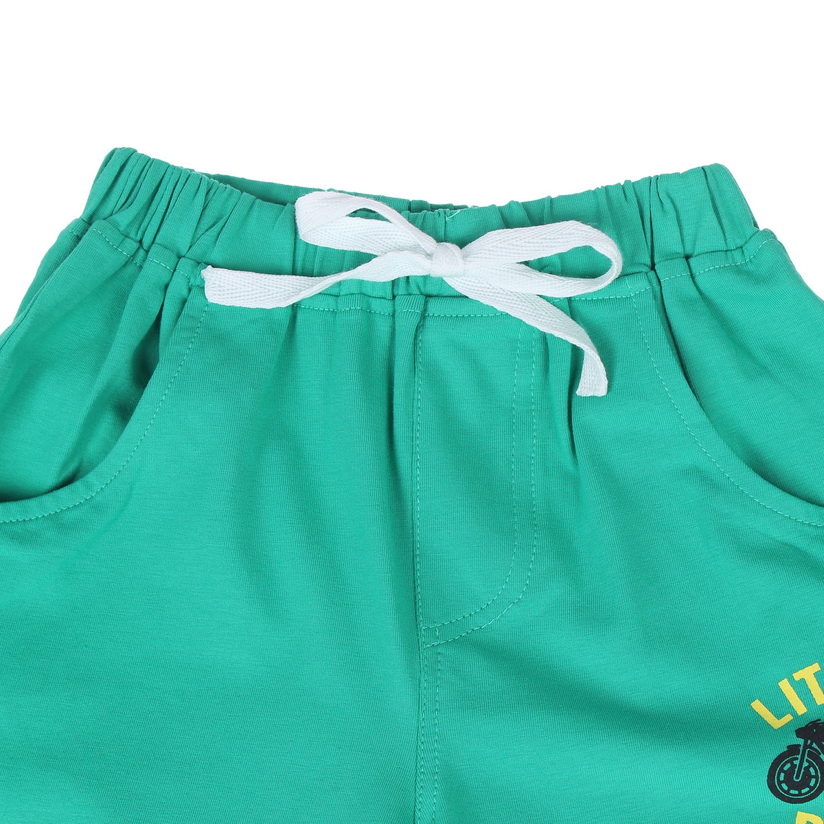 Quần đùi cotton Kiza xanh lá cây - mặt trái