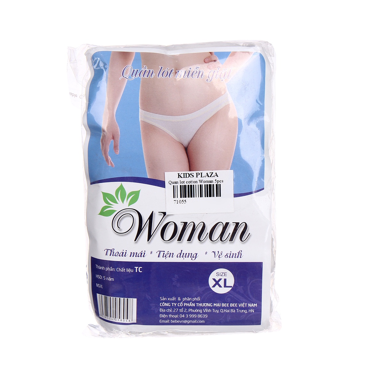 Quần lót cotton woman 5pcs - mặt trái