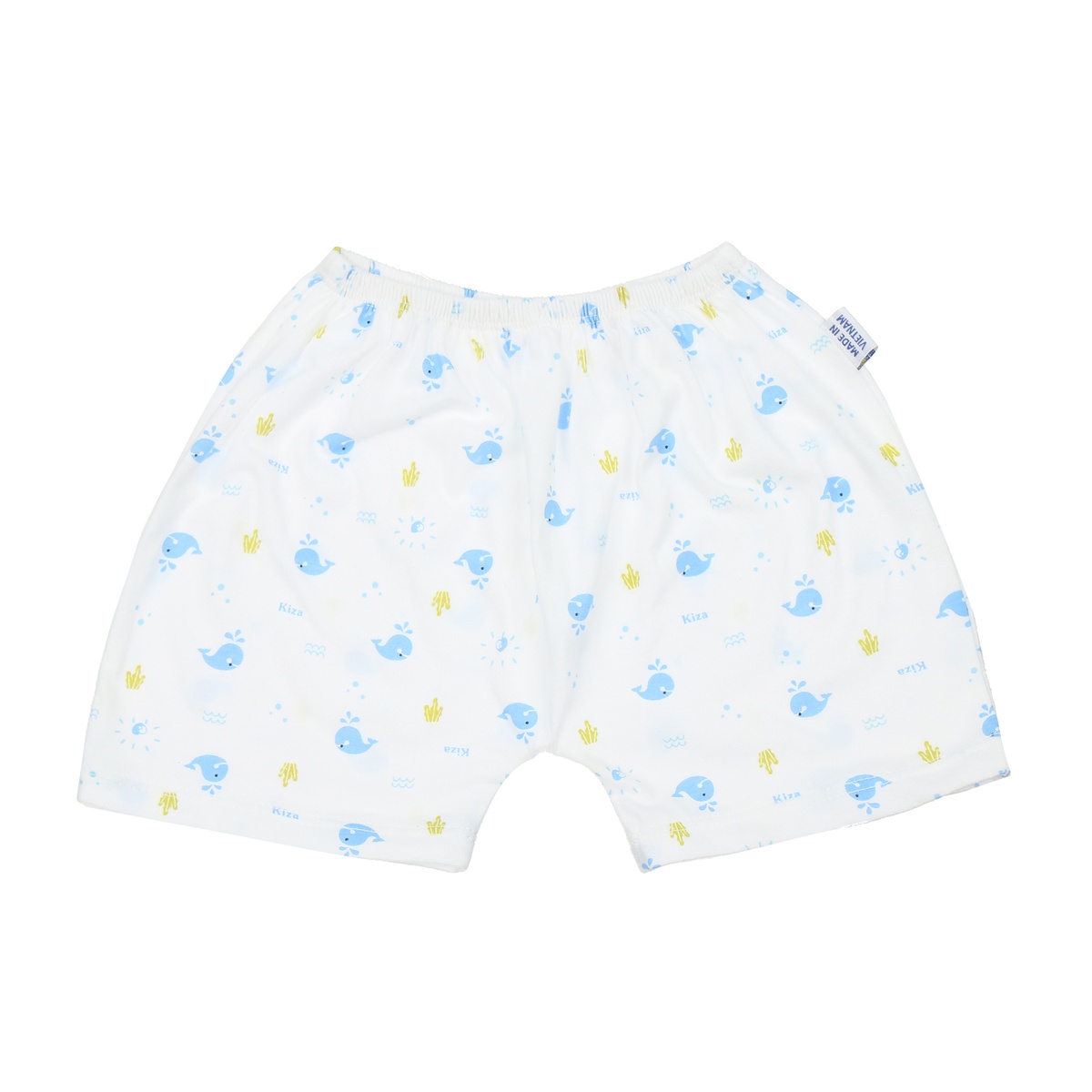 Quần sơ sinh cộc Kiza in hình cá heo (Trắng xanh) 18-24M