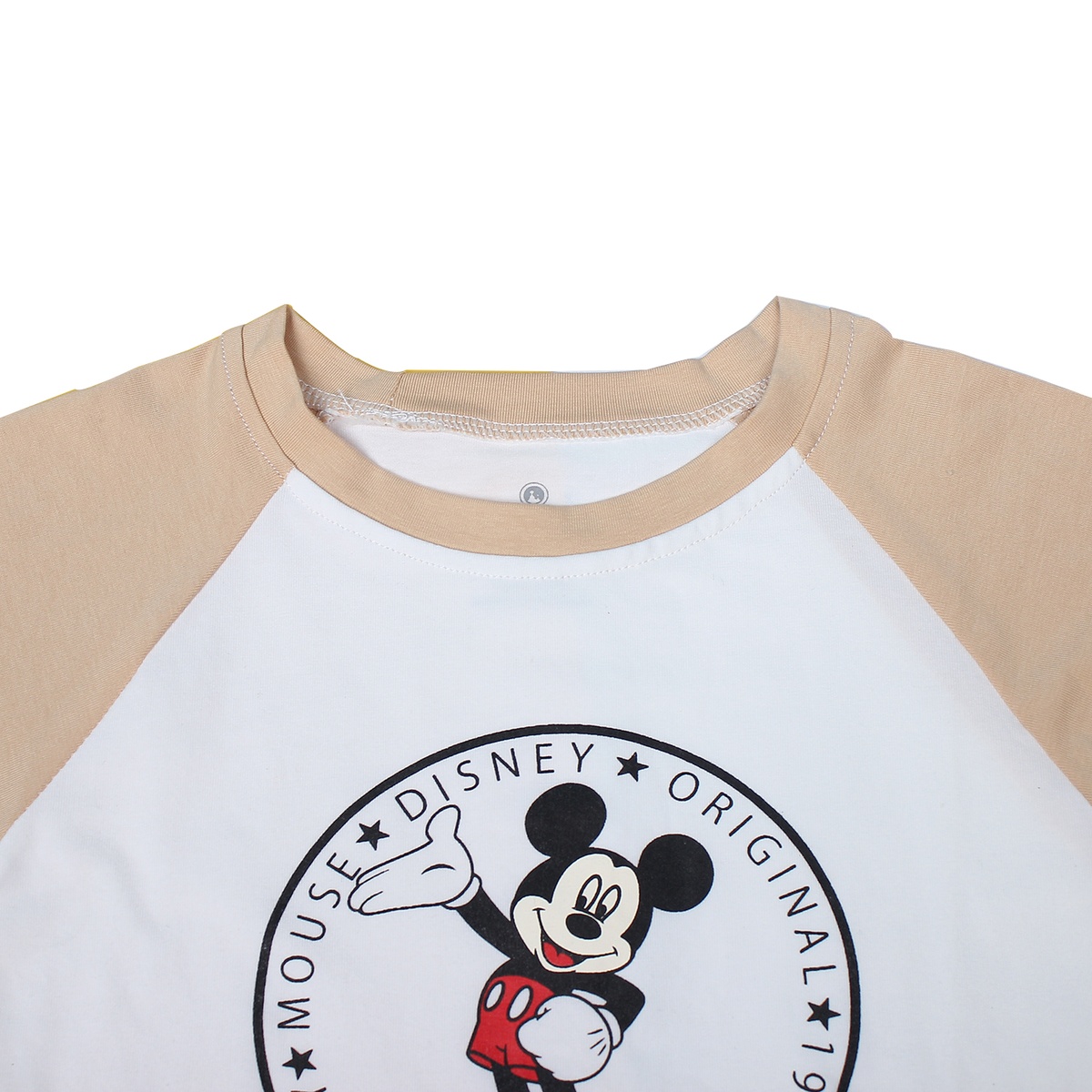 Quần áo dài tay bé trai áo phối da in hình chuột Mickey Mamago HT19T - góc nghiêng
