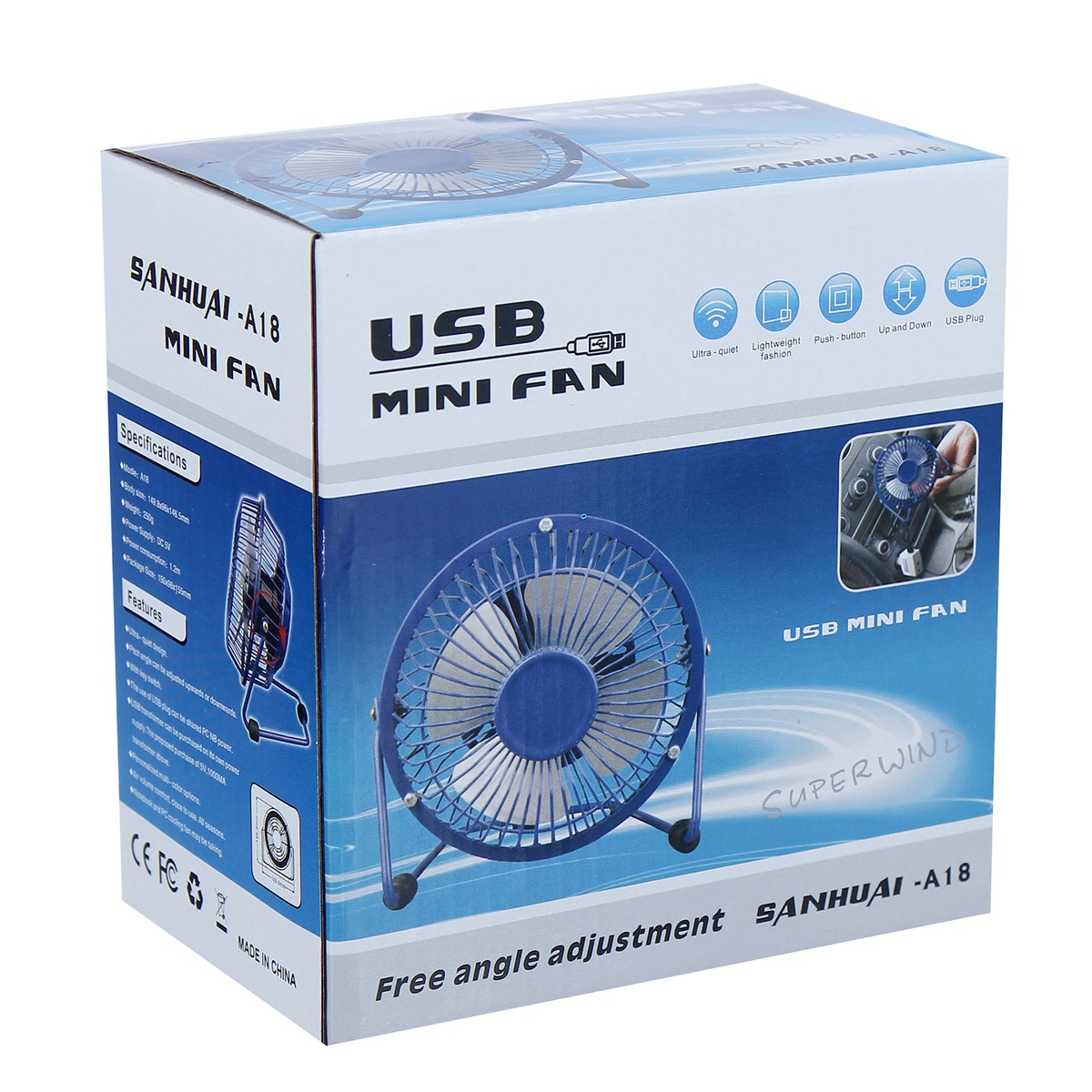 Quạt USB 4 inch HT-2002 - mặt sau