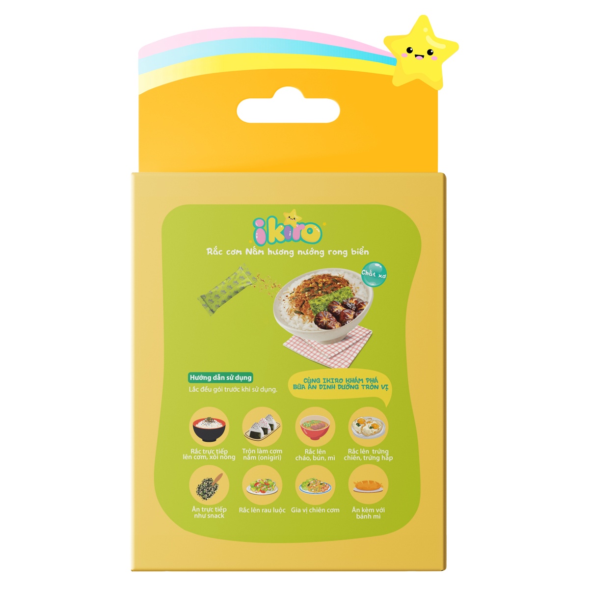 Rắc cơm Ikiro vị nấm hương 27g  - mặt trái