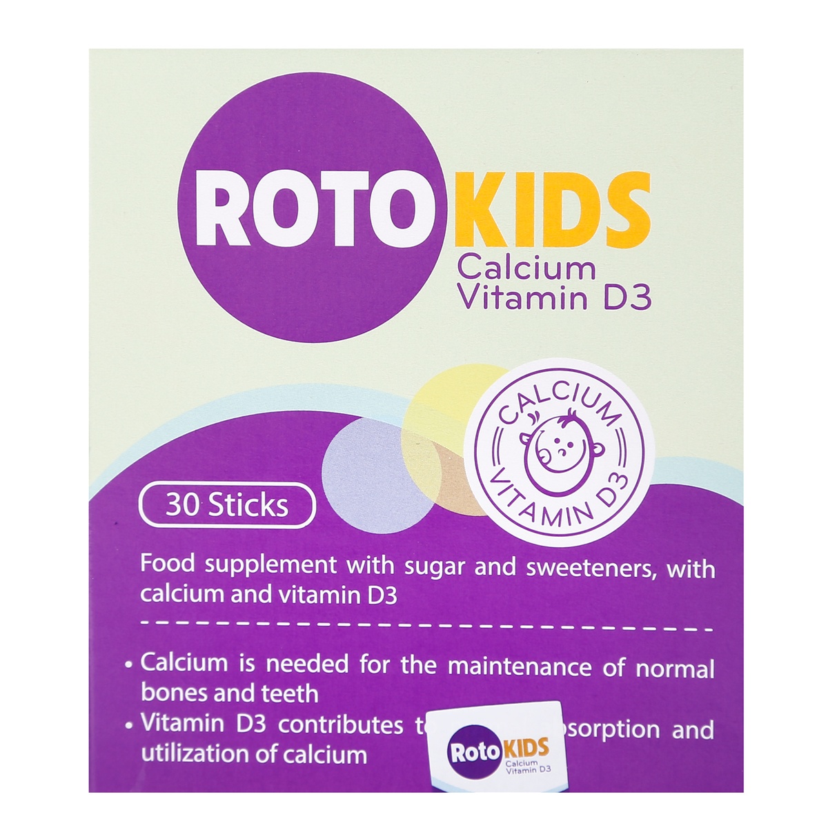 ROTOKIDS bổ sung Calcium Vitamin D3*30 gói - mặt trái