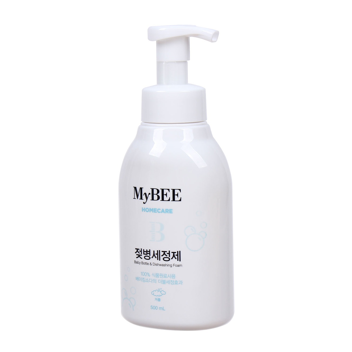 Rửa bình tạo bọt Mybee Organic tinh dầu bưởi dạng chai 500ml - mặt trái