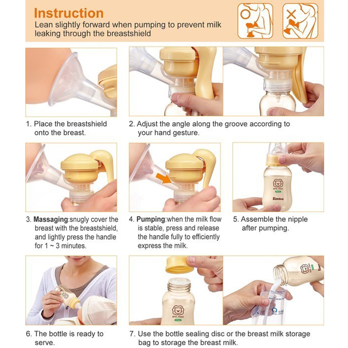 Máy hút sữa bằng tay SIMBA - S9511 - hình 6