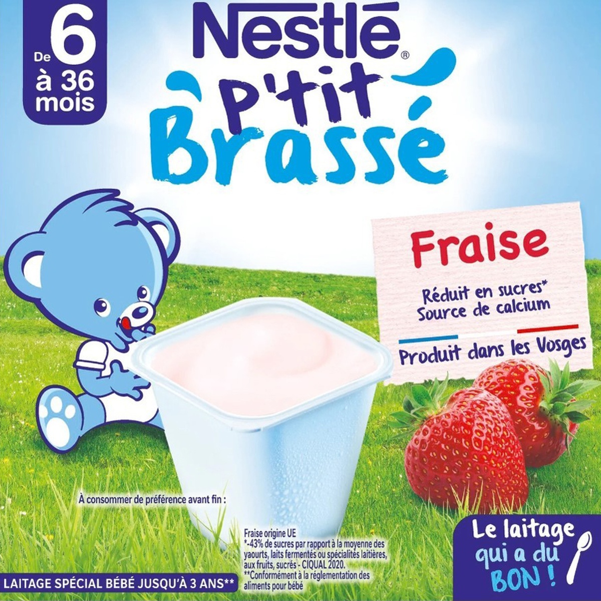 Sữa chua Nestle vị dâu 4x100g (6M+) - mặt trái