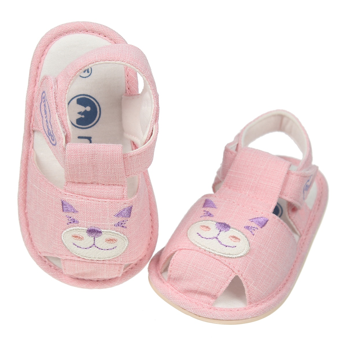 Sandal tập đi bé gái Mamago hình mèo K09 Hồng S14 - mặt trái