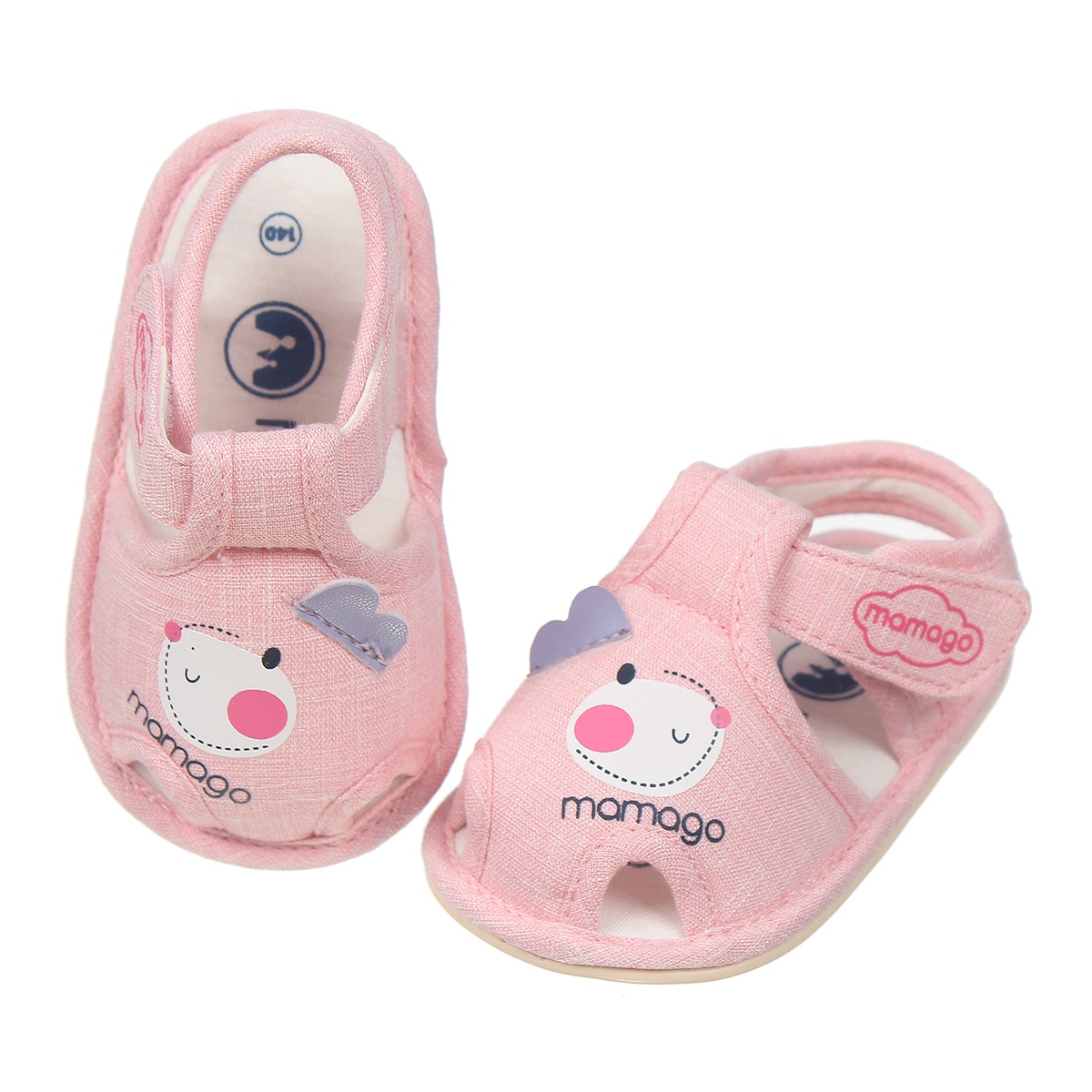 Sandal tập đi bé gái Mamago hình Snoopy K10 Hồng S13 - mặt trái