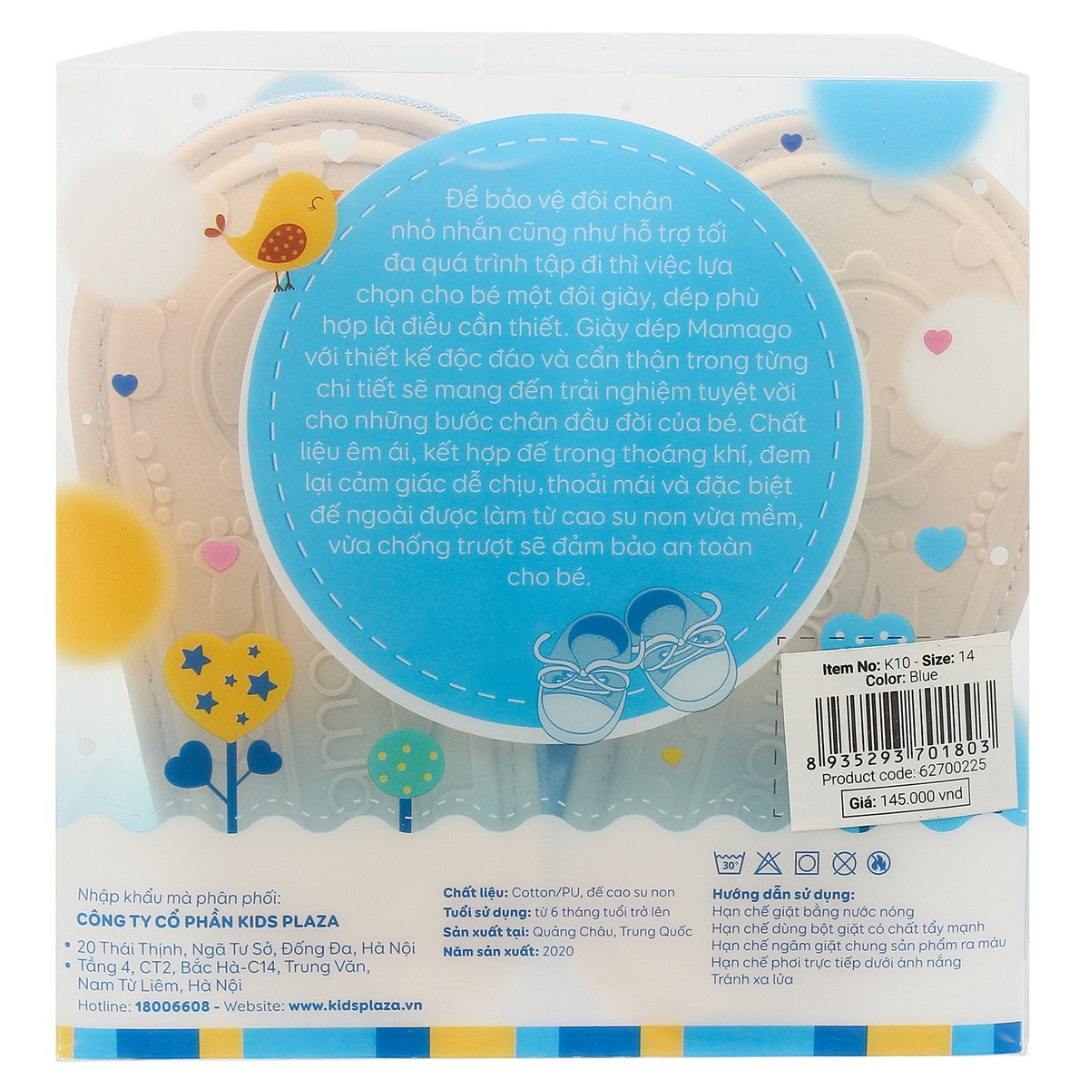 Sandal tập đi bé trai Mamago hình cún Snoopy K10 Xanh S14 - hình 9