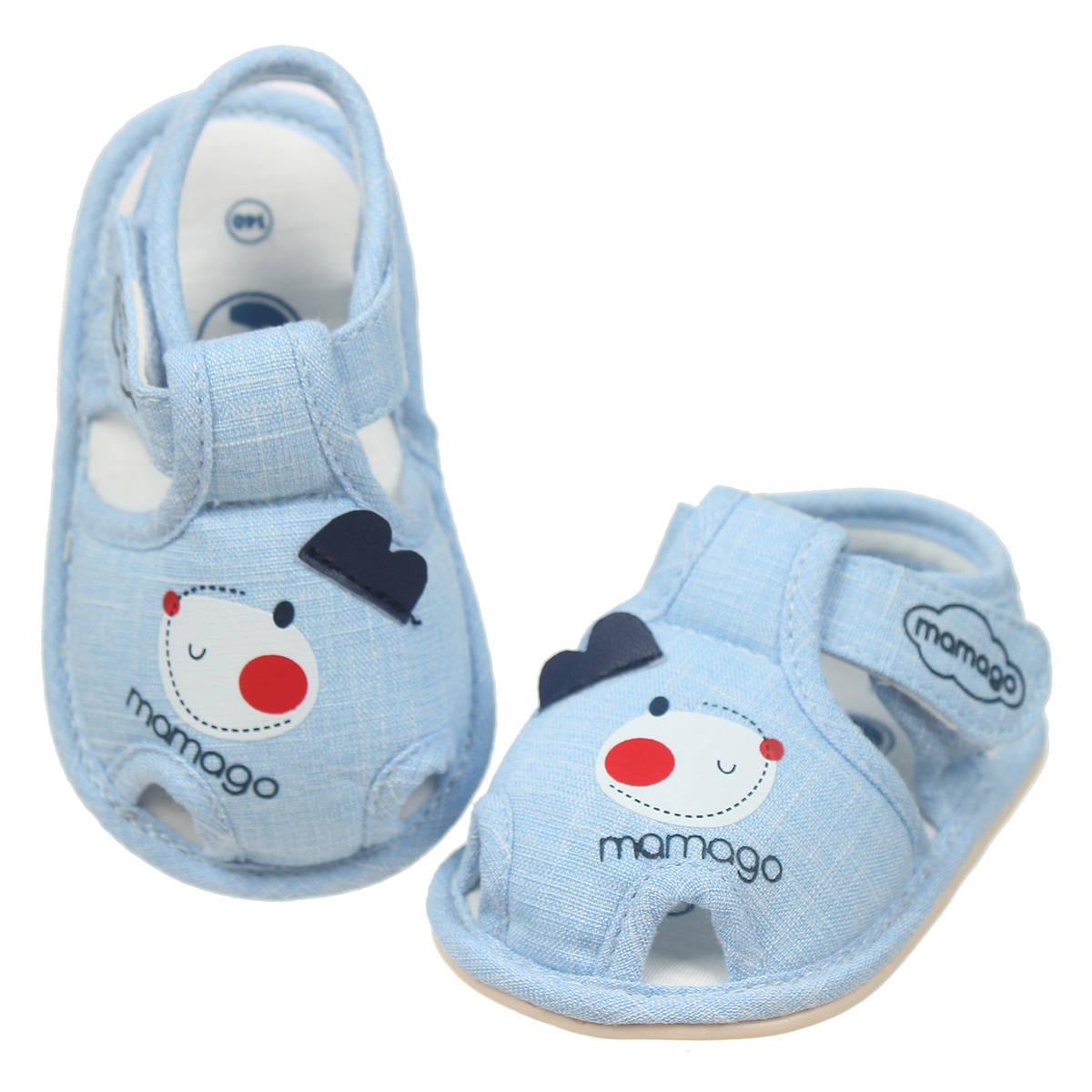 Sandal tập đi bé trai Mamago hình cún Snoopy K10 Xanh S14 - mặt sau