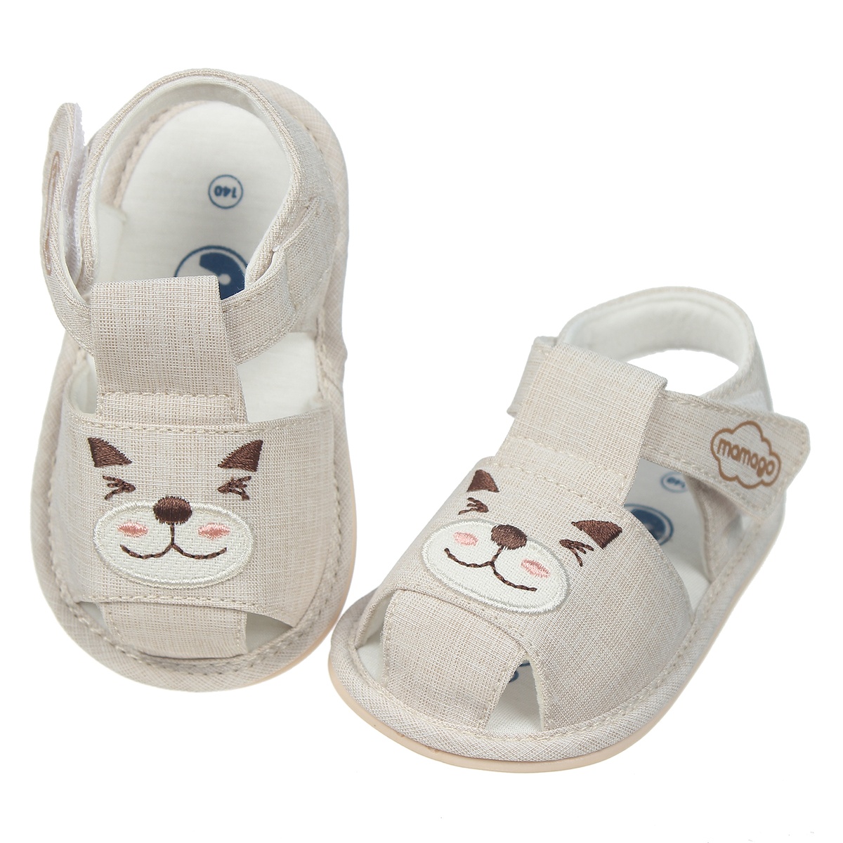 Sandal tập đi bé trai Mamago hình mèo K09 Be S13 - mặt trái