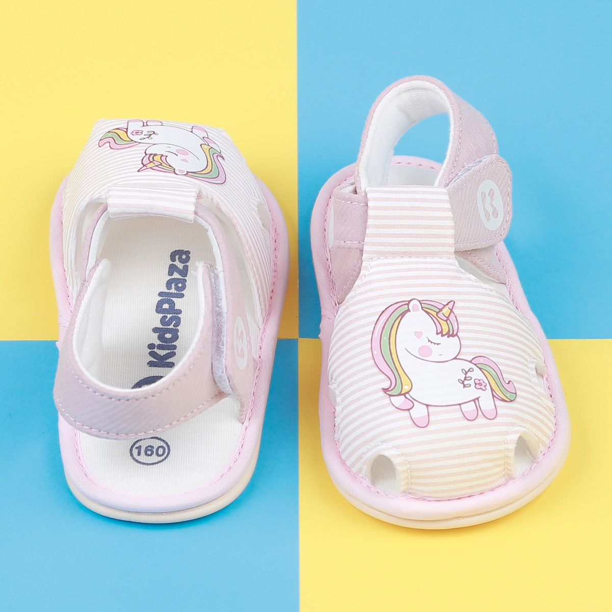 Dép sandal tập đi KidsPlaza 22K-S8 hình Pony hồng - mặt trái