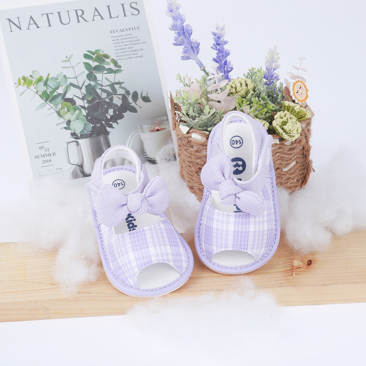 Dép sandal tập đi KidsPlaza đính nơ 23K-S7 (Tím)