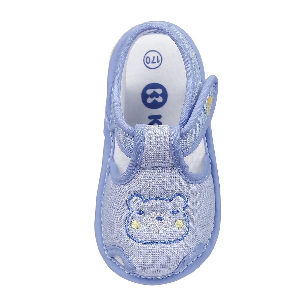 Sandal tập đi Kidsplaza K19 thêu hình Gấu (Xanh) - mặt trái