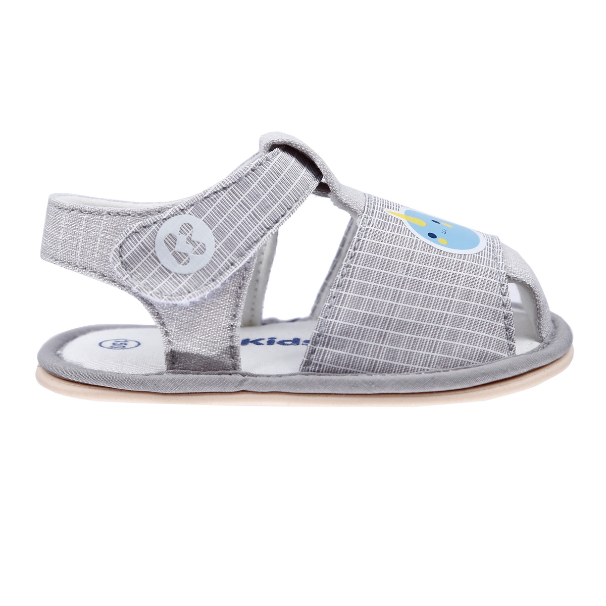 Sandal tập đi Kidsplaza K25 in hình chú Cá Heo (Ghi) - mặt phải