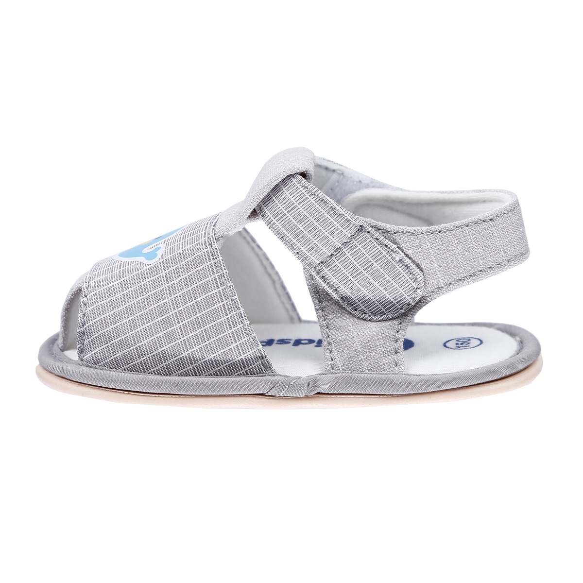 Sandal tập đi Kidsplaza K25 in hình chú Cá Heo (Ghi) - mặt sau