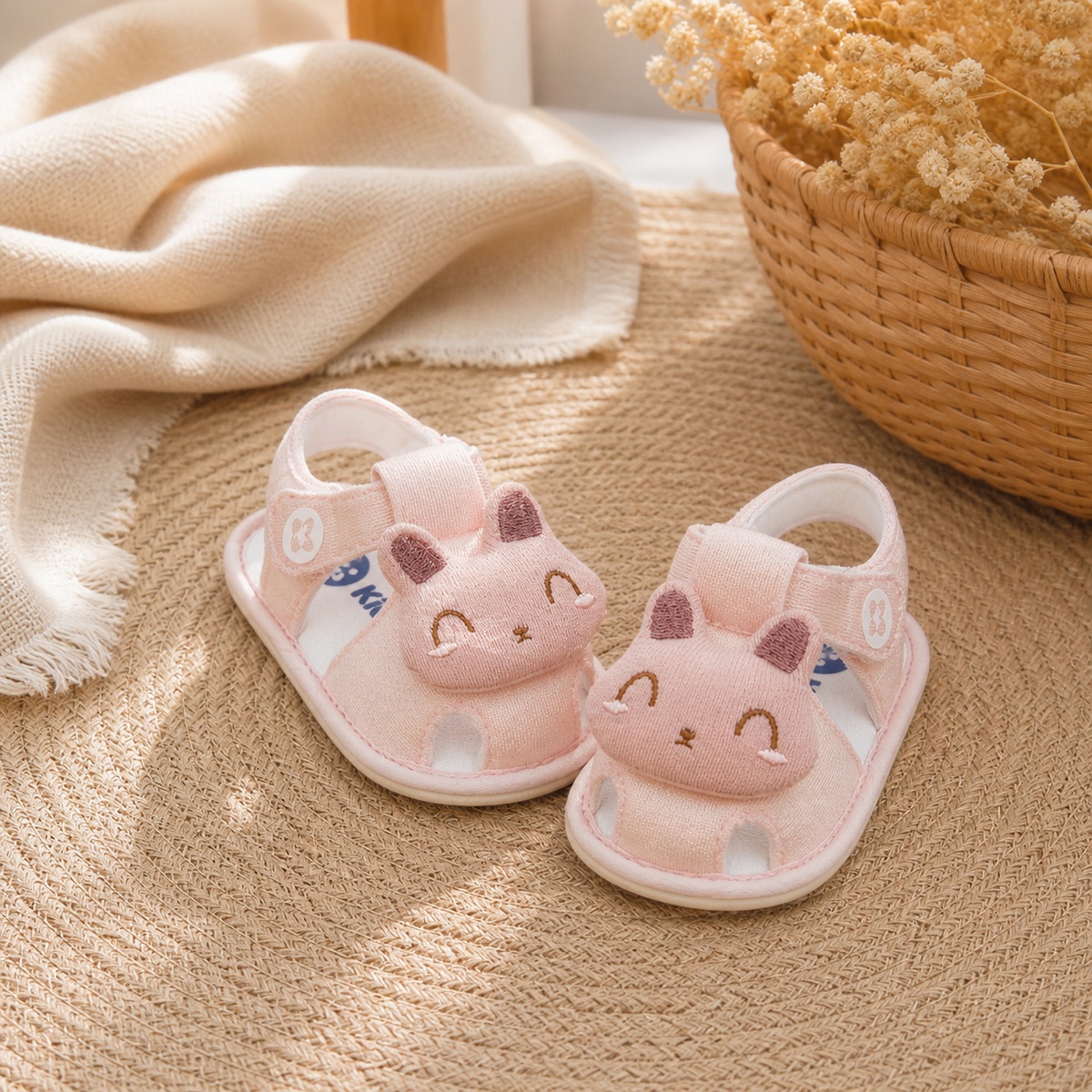 Dép sandal tập đi KidsPlaza mèo cute 26K-S06 (Hồng) - mặt trái