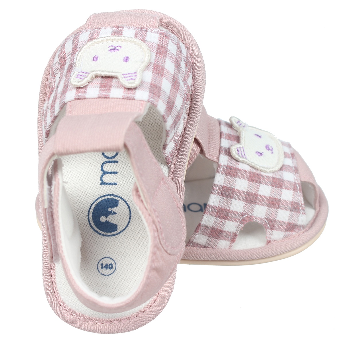 Sandal tập đi Mamago bé gái caro K05 Hồng S13 - góc nghiêng