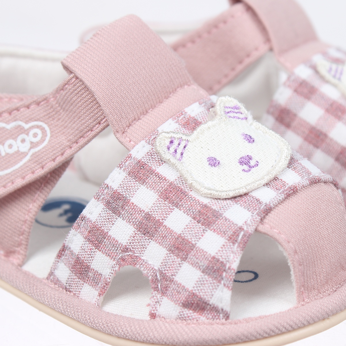 Sandal tập đi Mamago bé gái caro K05 Hồng S13 - hình 7