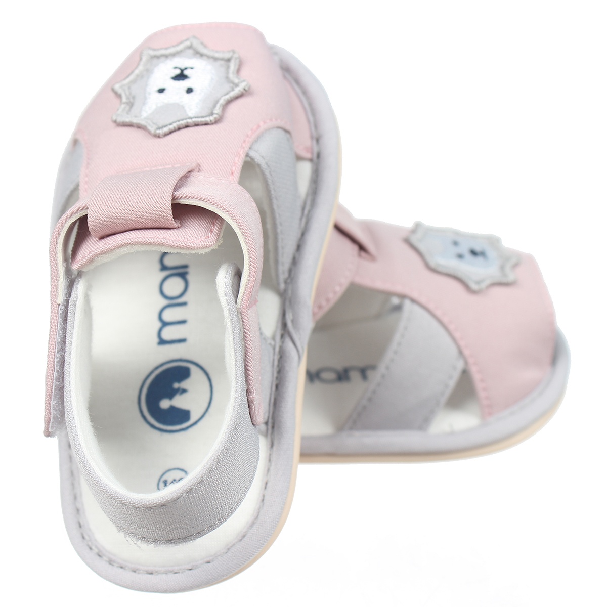 Sandal tập đi Mamago bé gái in hình cún K04 Hồng S14 - mặt trái
