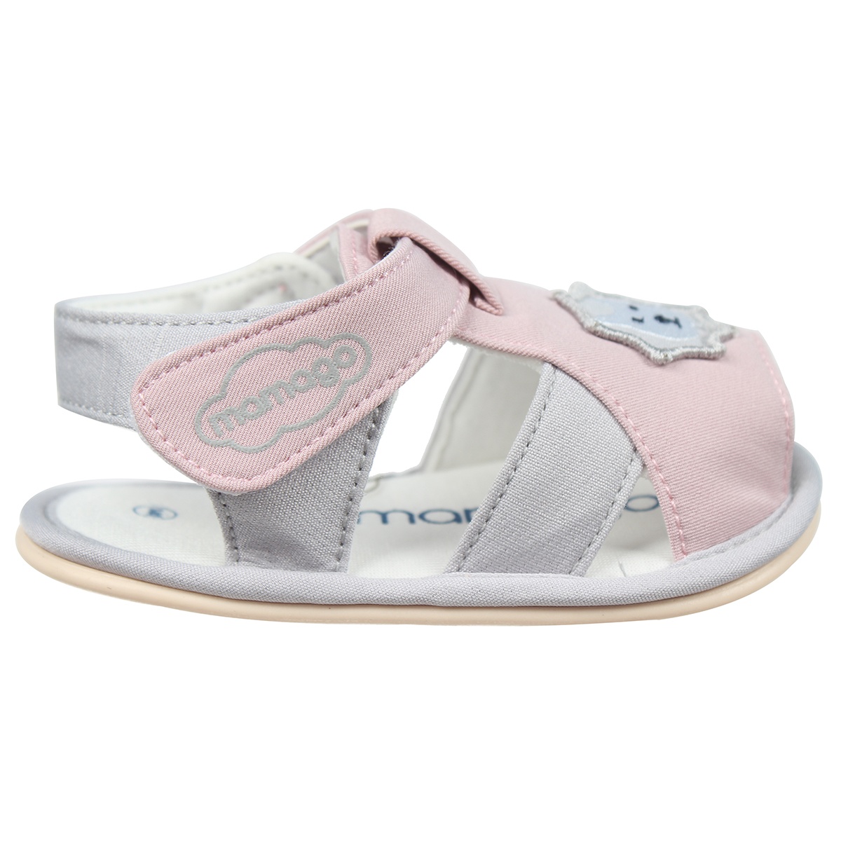 Sandal tập đi Mamago bé gái in hình cún K04 Hồng S14 - mặt phải