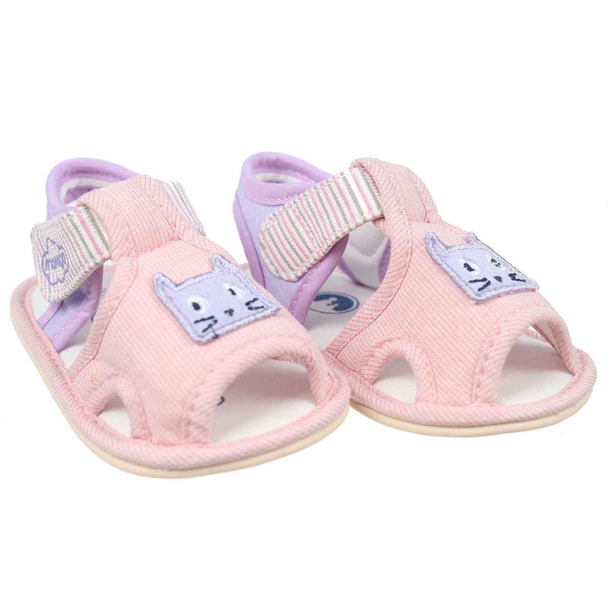 Sandal tập đi Mamago bé gái in hình mèo K02 Hồng S14 - mặt phải