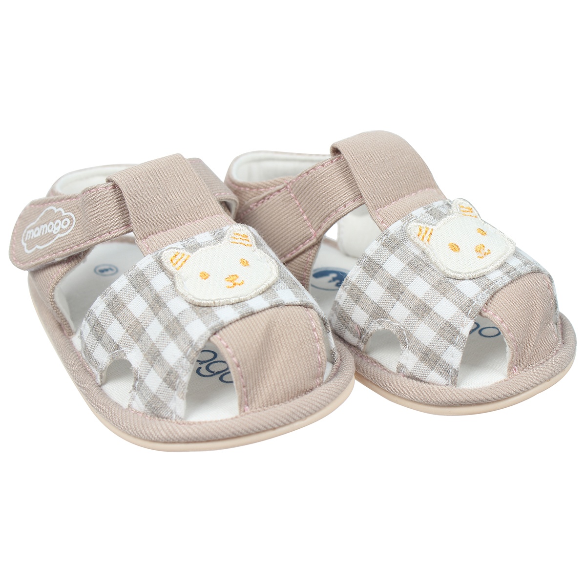 Sandal tập đi Mamago bé trai caro K05 Nâu S14 - mặt trái