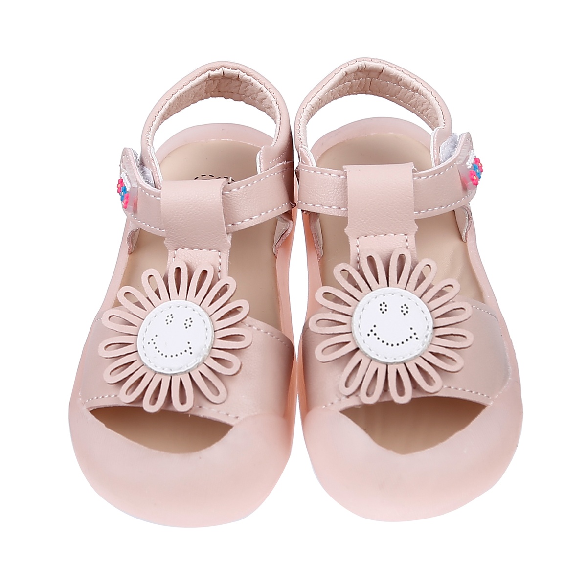 Dép sandal thời trang bé gái gắn hình hoa Mặt Trời AC21 (Hồng) - mặt trái