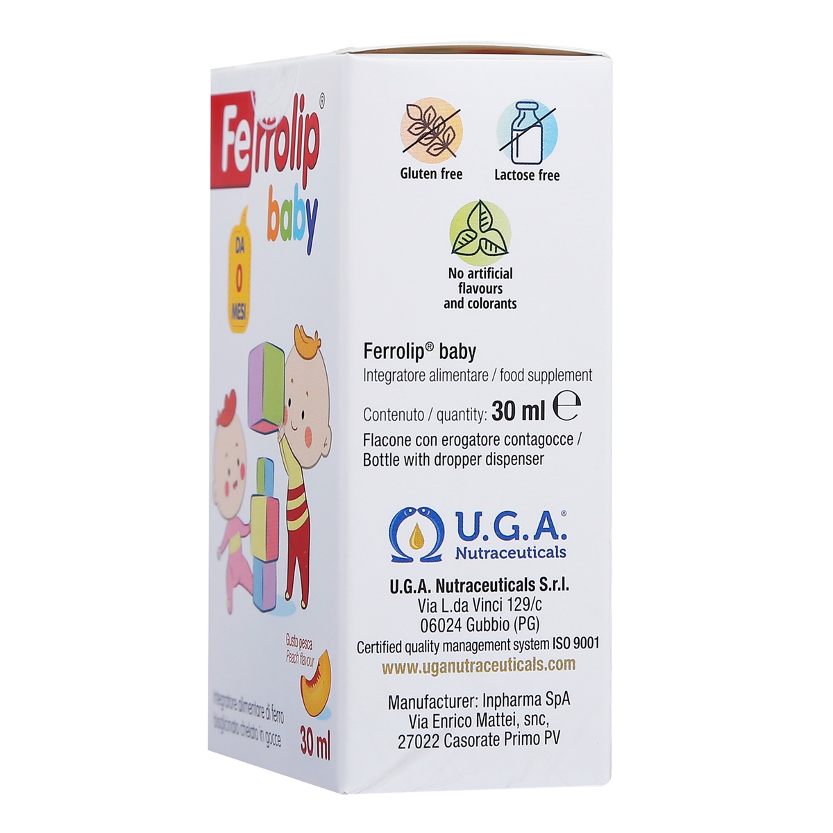 Thực phẩm bảo vệ sức khoẻ Ferrolip baby - góc nghiêng