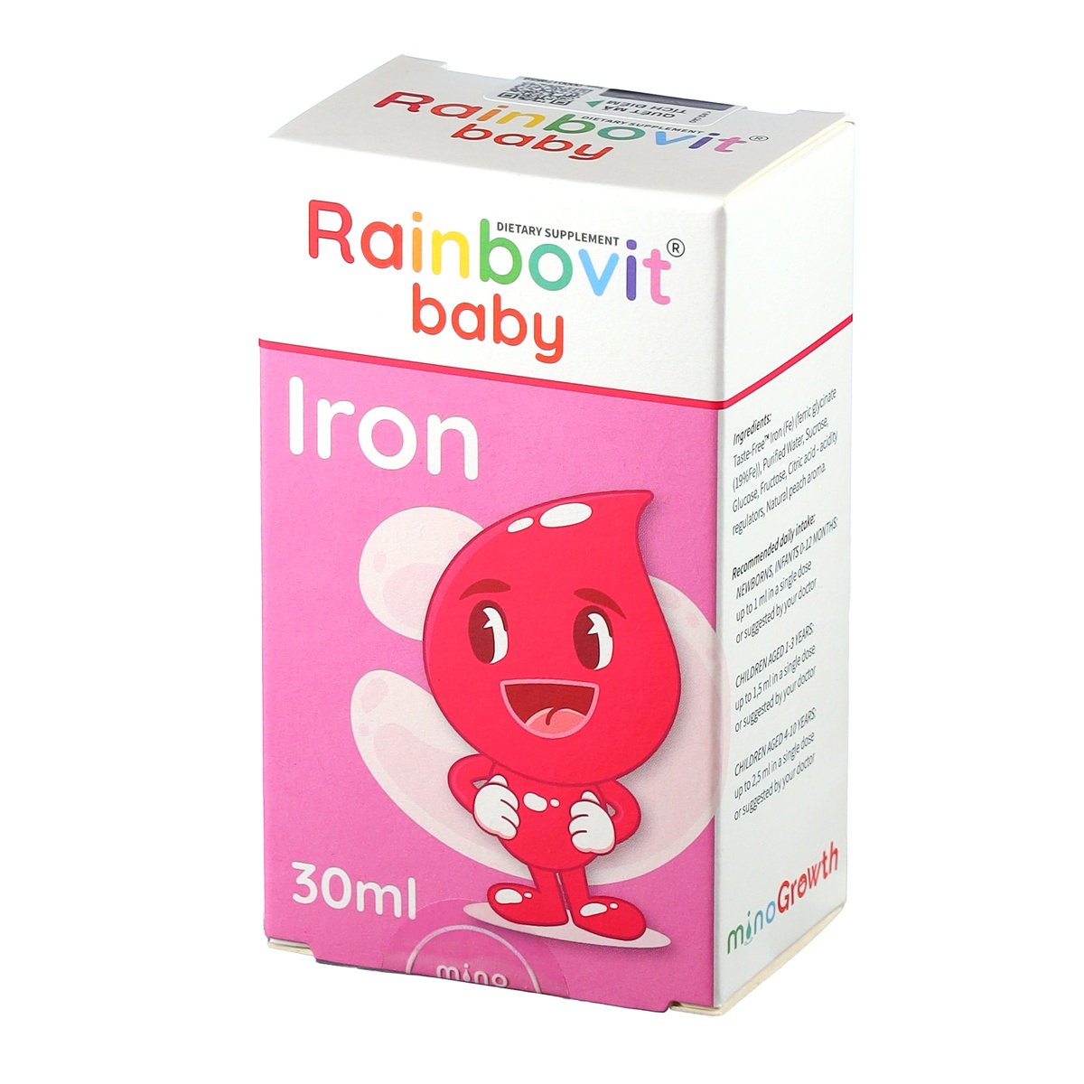 Thực phẩm bảo vệ sức khỏe Rainbovit Baby Iron 30ml - mặt trái