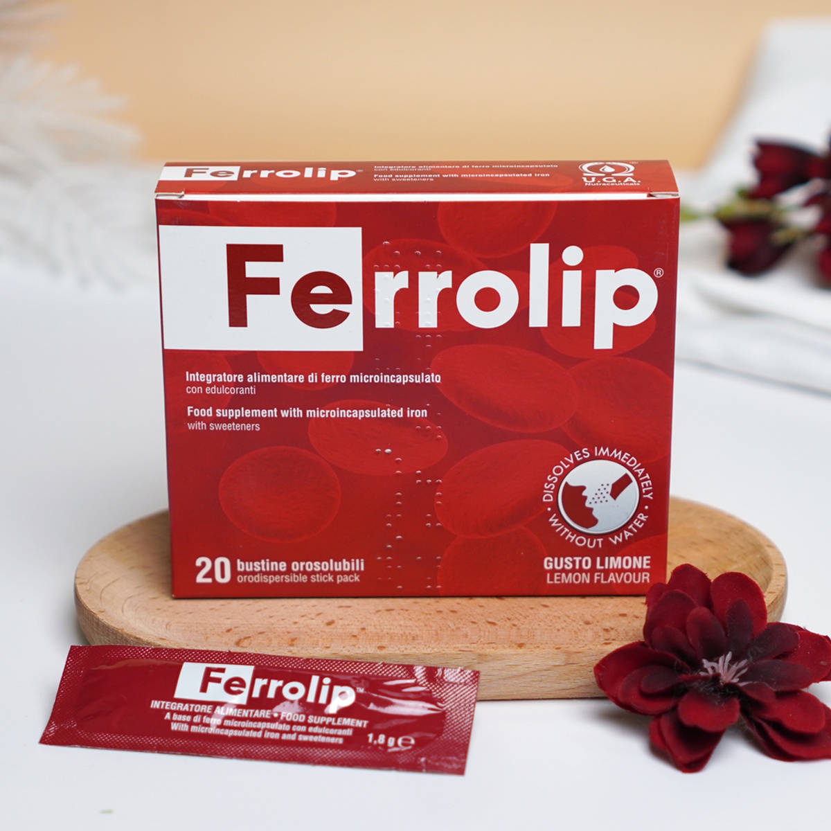 Thực phẩm bảo vệ sức khoẻ Ferrolip sắt sinh học   - mặt trái