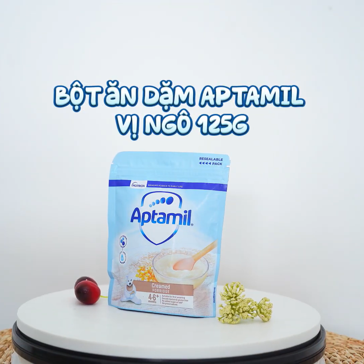 Bột ăn dặm Aptamil vị ngô 125g - video
