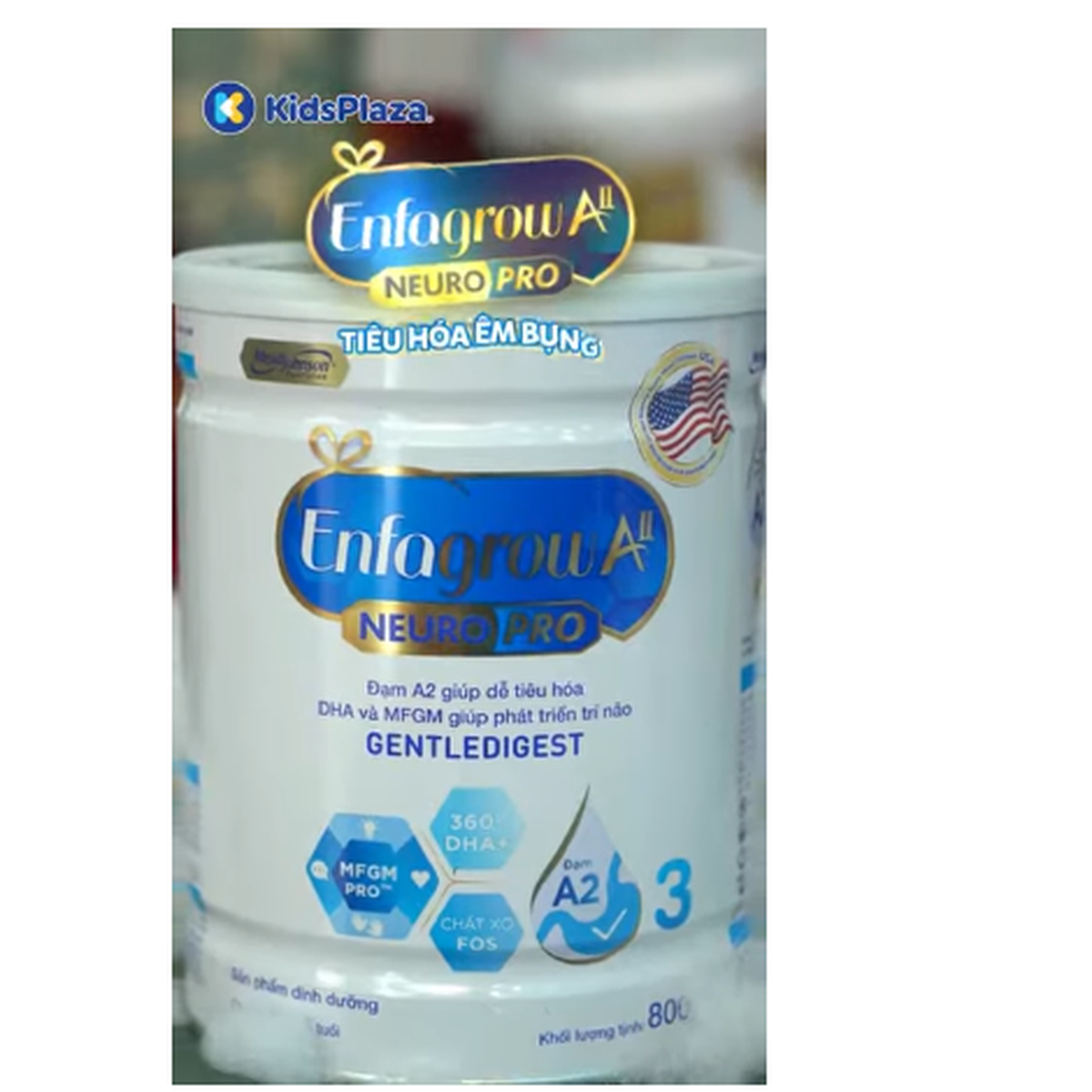 Sản phẩm dinh dưỡng Enfagrow AII Neuro Pro 3 350g (cho trẻ từ 1-6 tuổi) - video