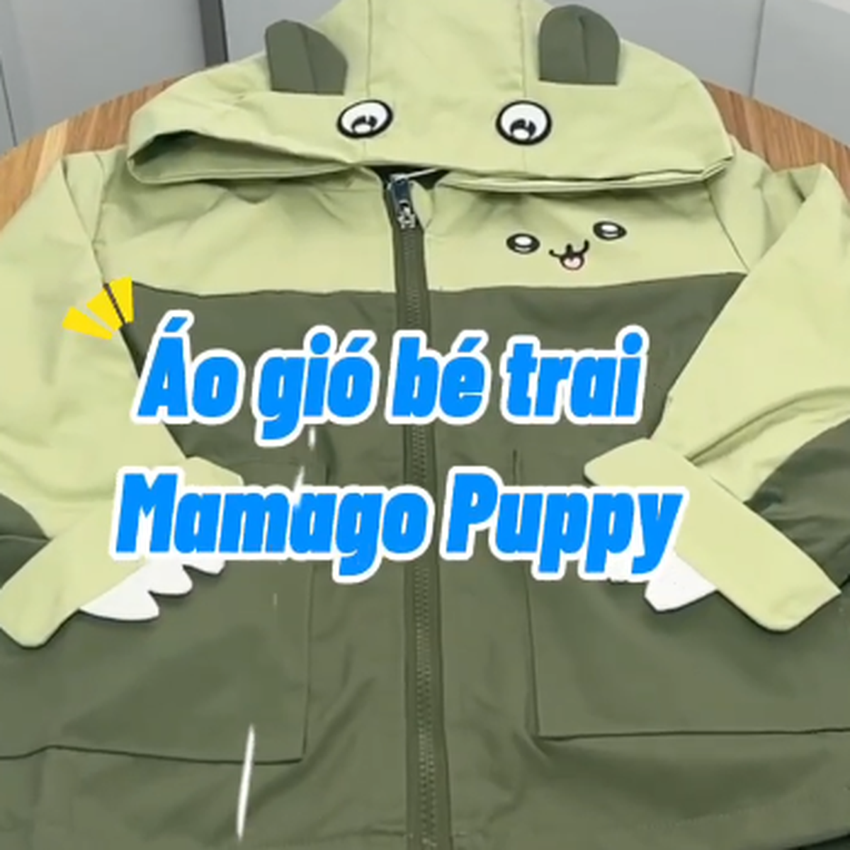 Áo gió bé trai Mamago Puppy 25K-WJ04 (Xanh rêu) - video
