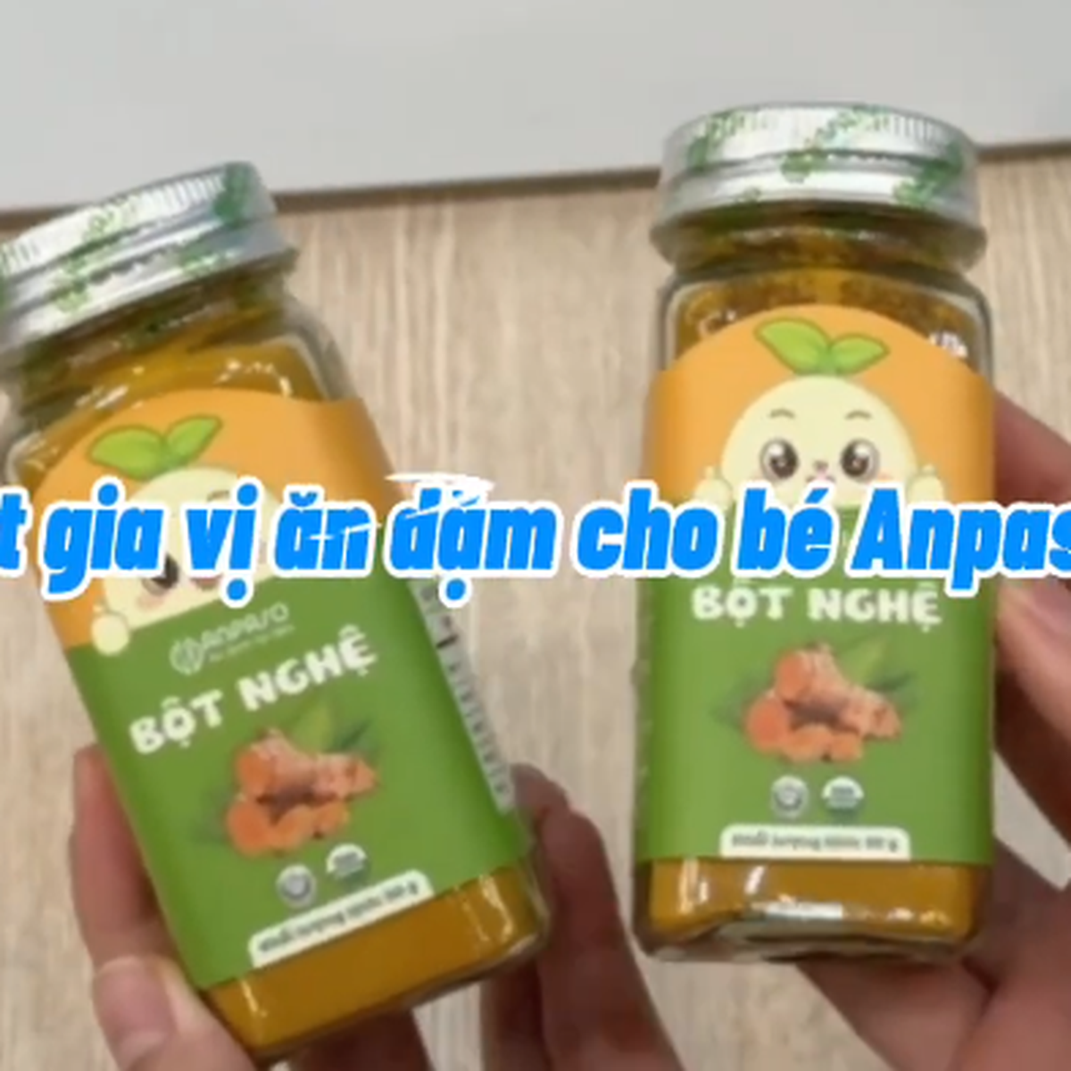 Bột nghệ hữu cơ cho bé Anpaso 50g (6M+) - video
