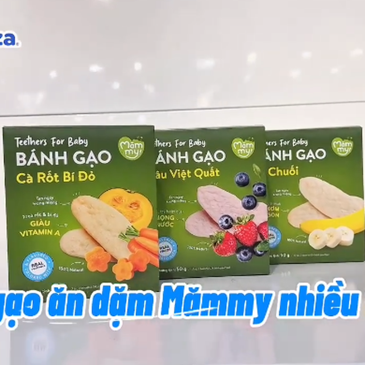 Bánh gạo ăn dặm Mămmy vị chuối 50g cho bé 7M+ - video