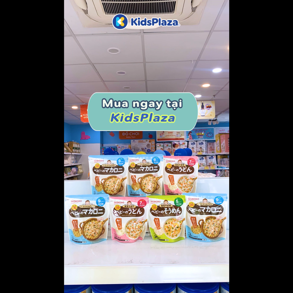 Nui Macaroni Wakodo tách muối dành cho bé từ 9 tháng tuổi - video