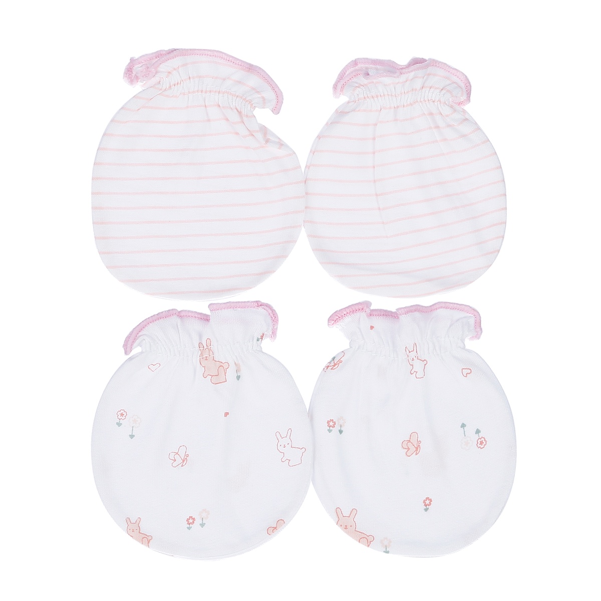 Set 2 bao tay sơ sinh thun KidsPlaza BA21 (Hồng)