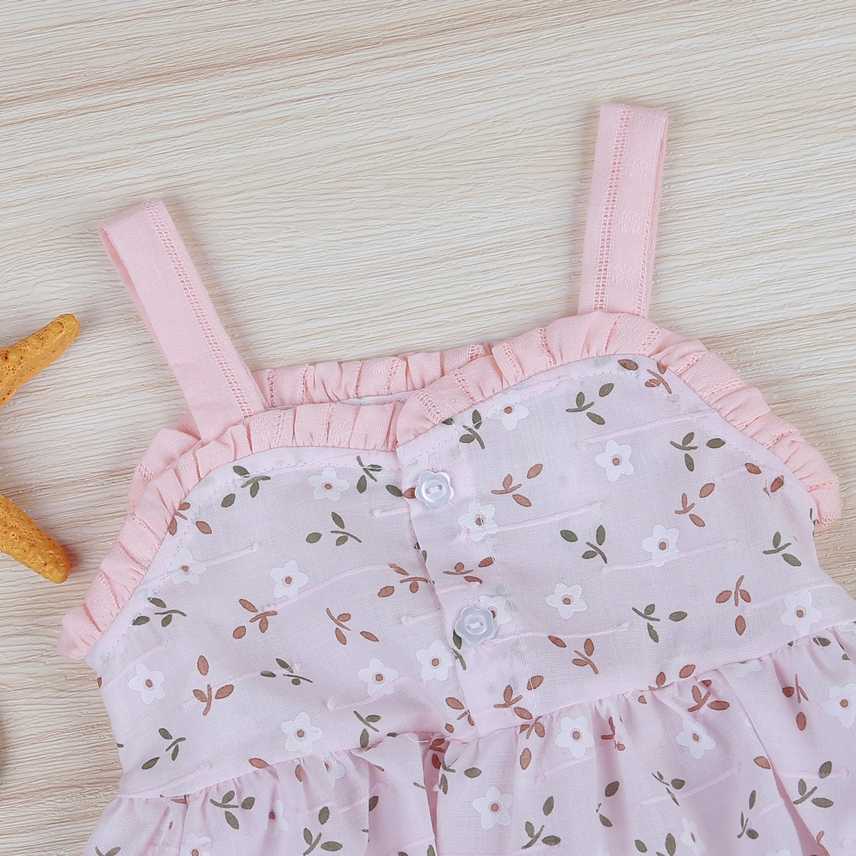 Set váy 2 dây hoa băng đô KidsPlaza HN22H hồng - mặt phải