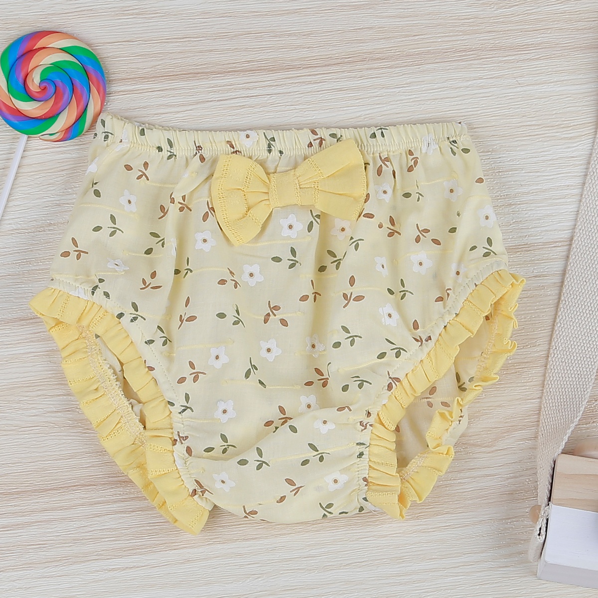Set váy 2 dây hoa băng đô KidsPlaza HN22H vàng - mặt sau