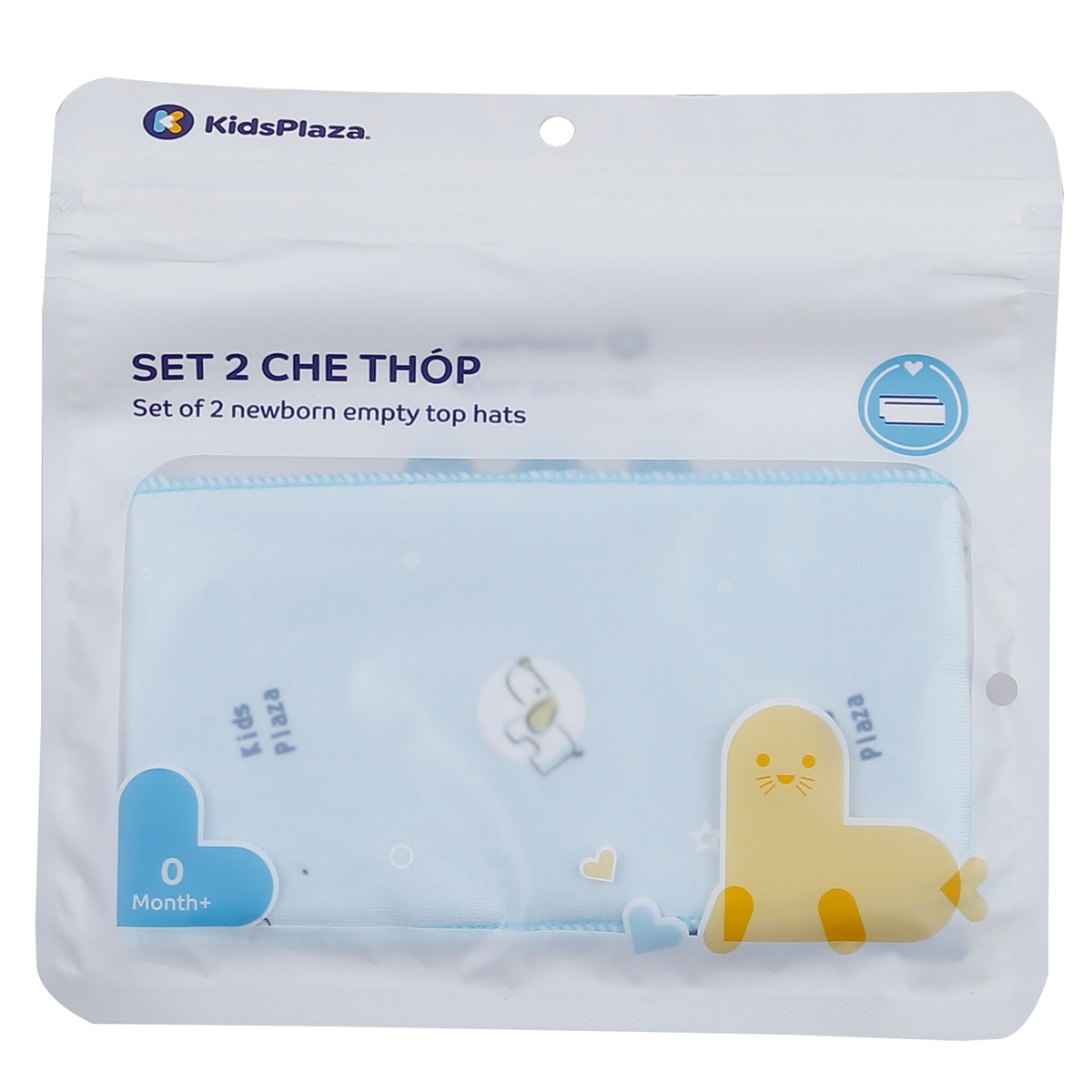 Set 2 miếng che thóp in hình chú cún KidsPlaza TM23 (Xanh) - mặt sau