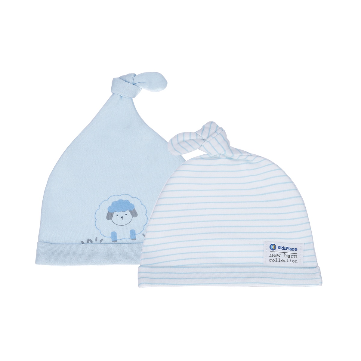 Set 2 mũ chóp sơ sinh cotton KidsPlaza BA21 (Xanh dương)