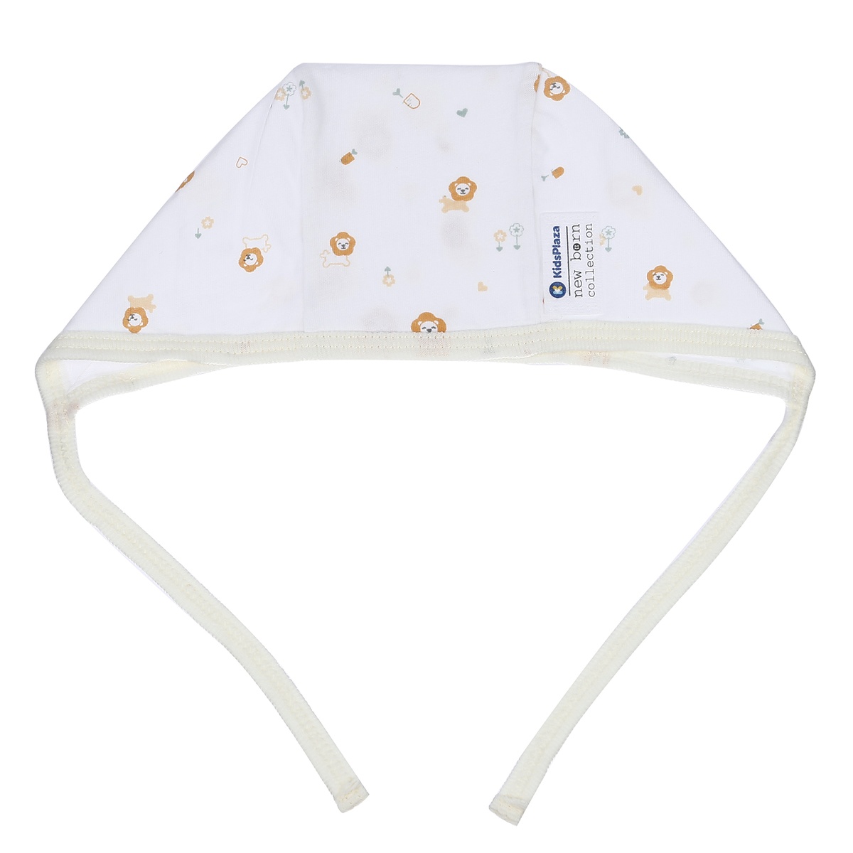 Set 2 mũ sơ sinh cotton buộc dây KidsPlaza BA21 (Vàng) - mặt trái