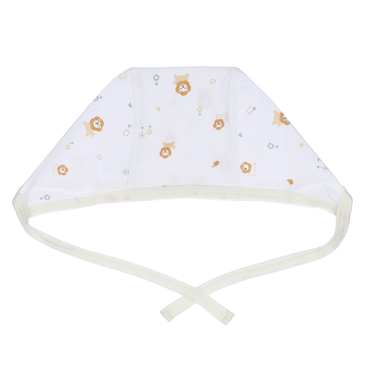 Set 2 mũ sơ sinh cotton buộc dây KidsPlaza BA21 (Vàng) - mặt phải