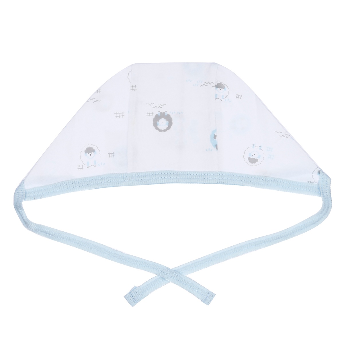 Set 2 mũ sơ sinh cotton buộc dây KidsPlaza BA21 (Xanh dương) - mặt phải